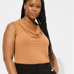 Torrid Studio Tissue Jersey Drape Neck Tank Top‎ Lion Size 00 (Medium)